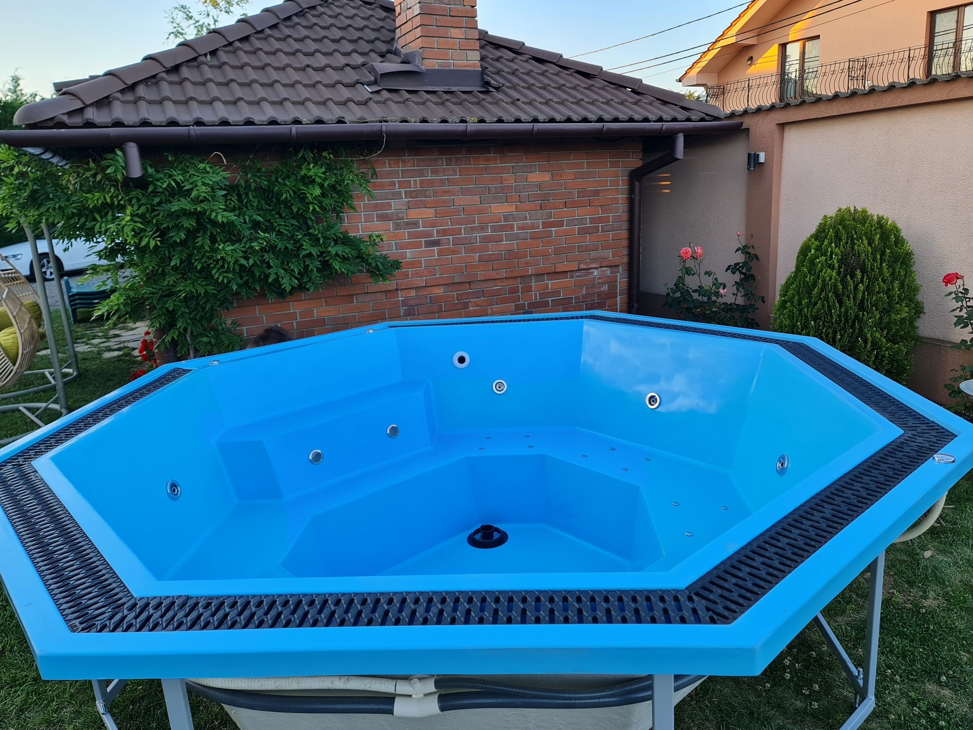 Mini piscina din fibra de sticla ciubar hot tub 7 -13 persoane
