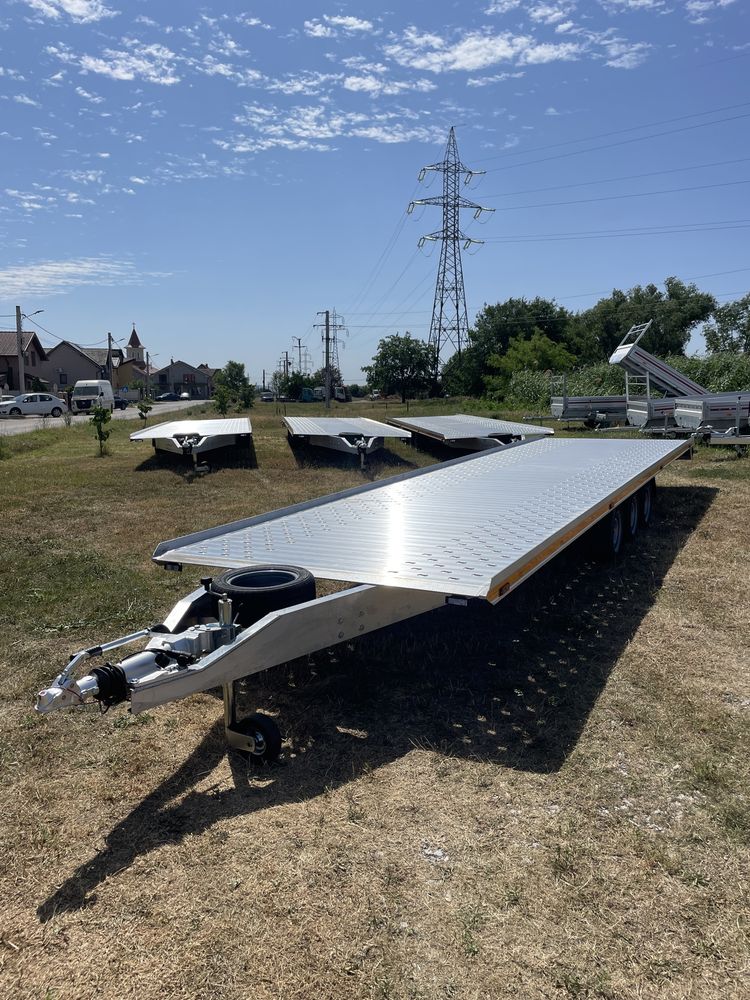 Trailer, platforma auto GROMEX NOU Full Aluminiu 8,42m