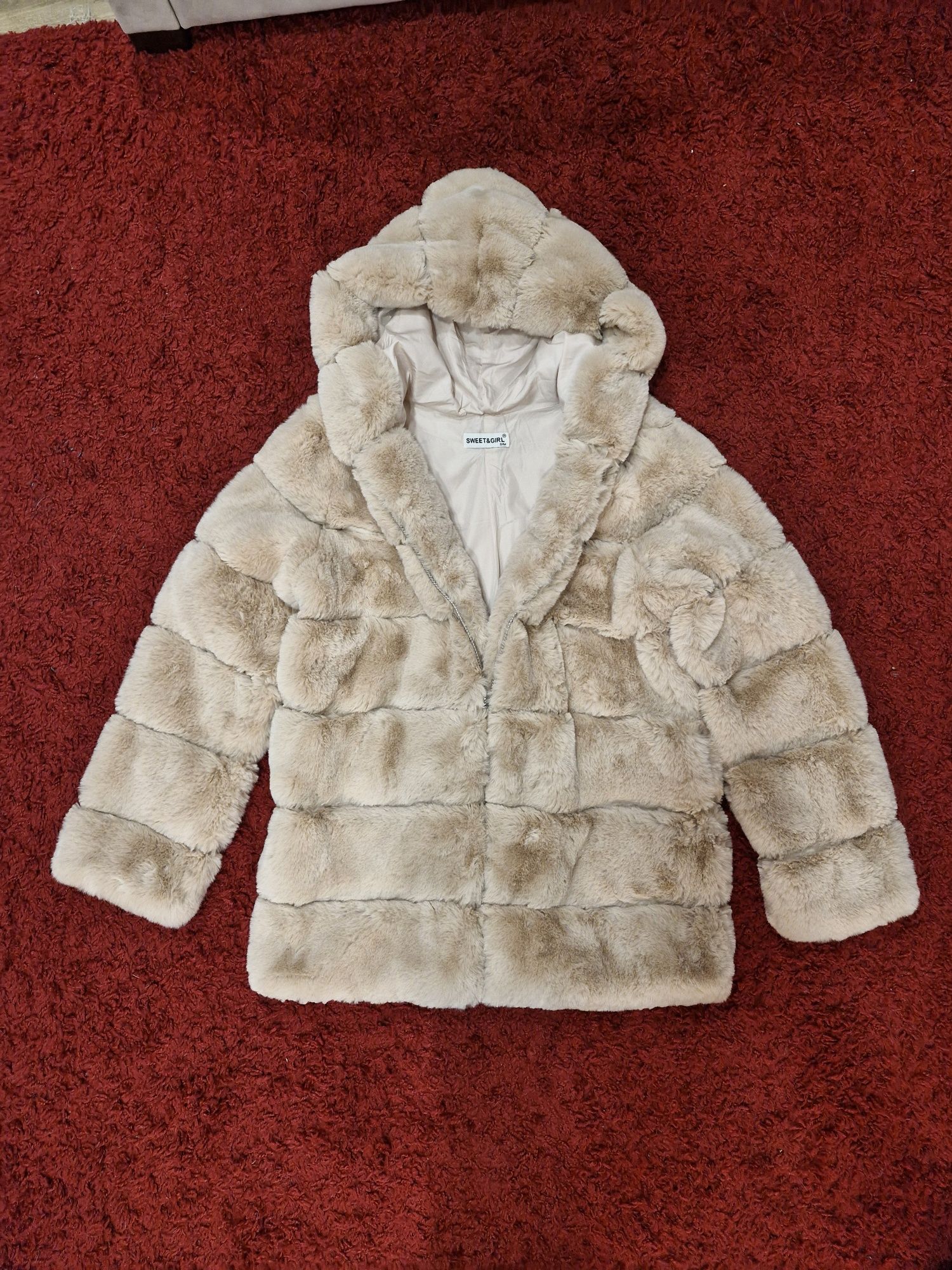 Haina geaca de blana iarna fur coat winter