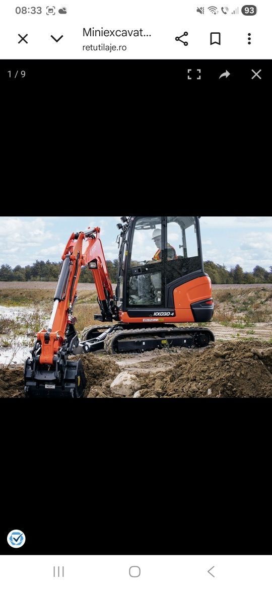 Miniexcavator de închiriat cu  operator. Execut lucrări de pregătirea terenulu