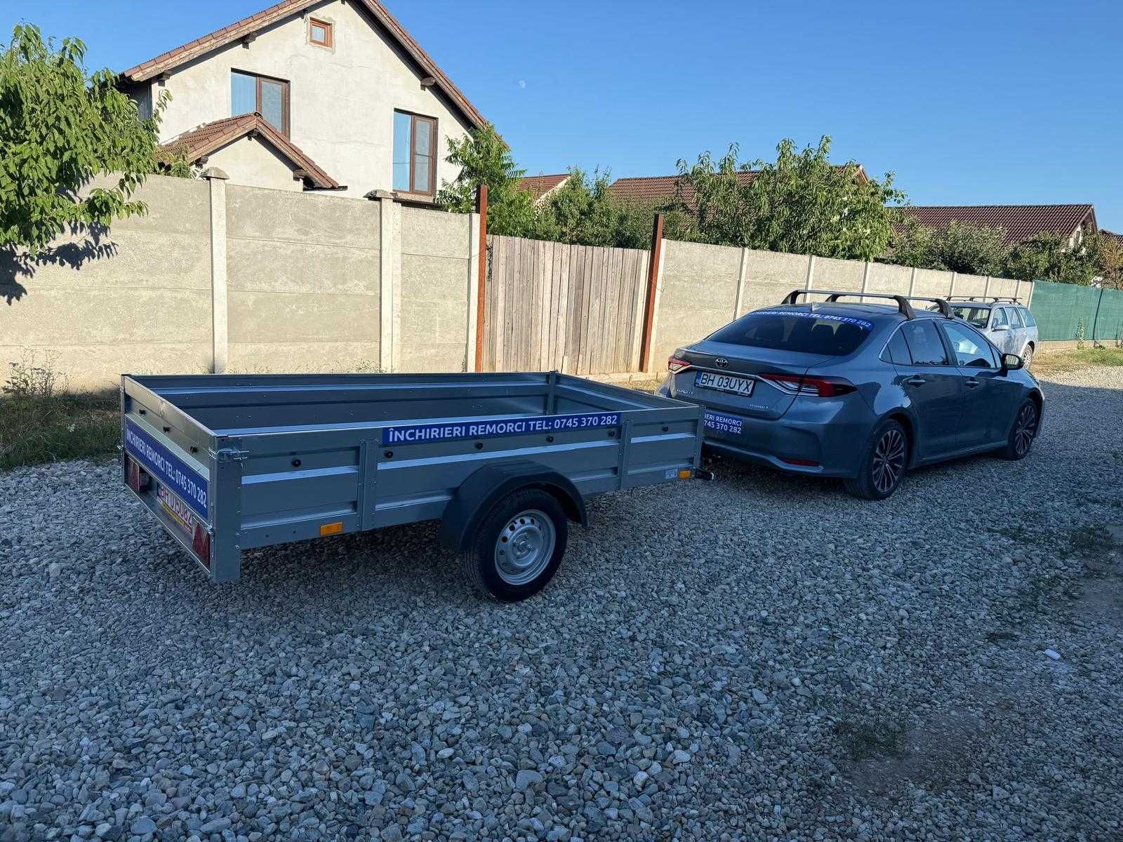 Închiriez remorcă monoax 750 kg | 300×150 cm | Categoria B