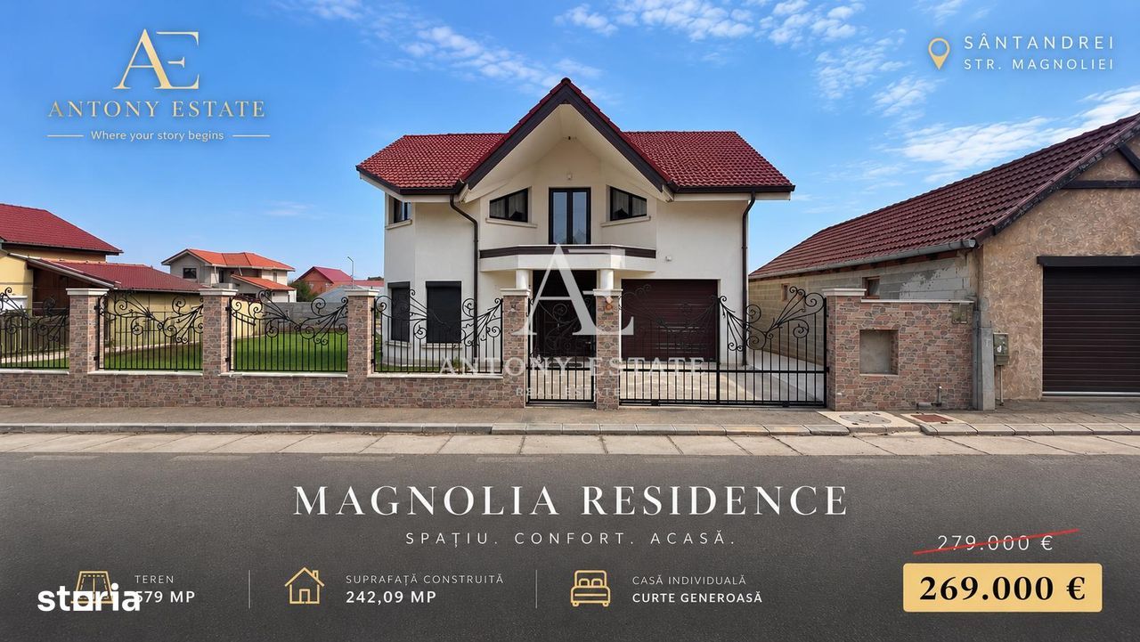 Magnolia Residence | Casa individuala 242 mp | Teren 579 mp | Santandr