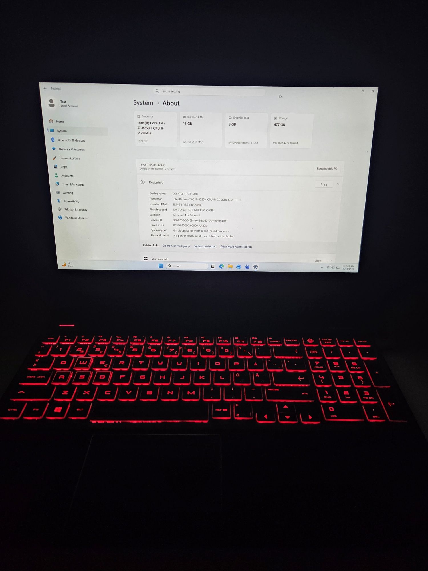 I7 8750H 16GB DDR4 GTX 1060 512 SSD