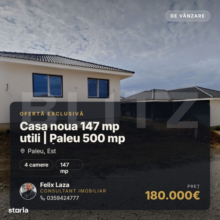 Casa noua 147 mp utili | Paleu 500 mp teren | Paleu