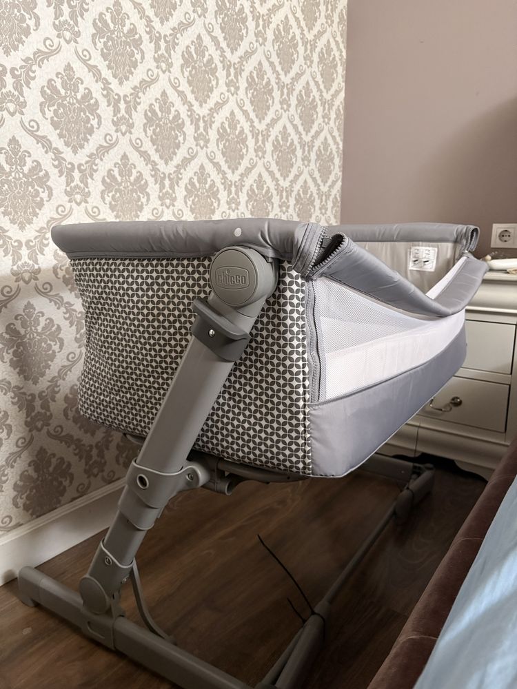 Patut atasabil Chicco Next 2 Me Go, Soft Grey, 0luni+
