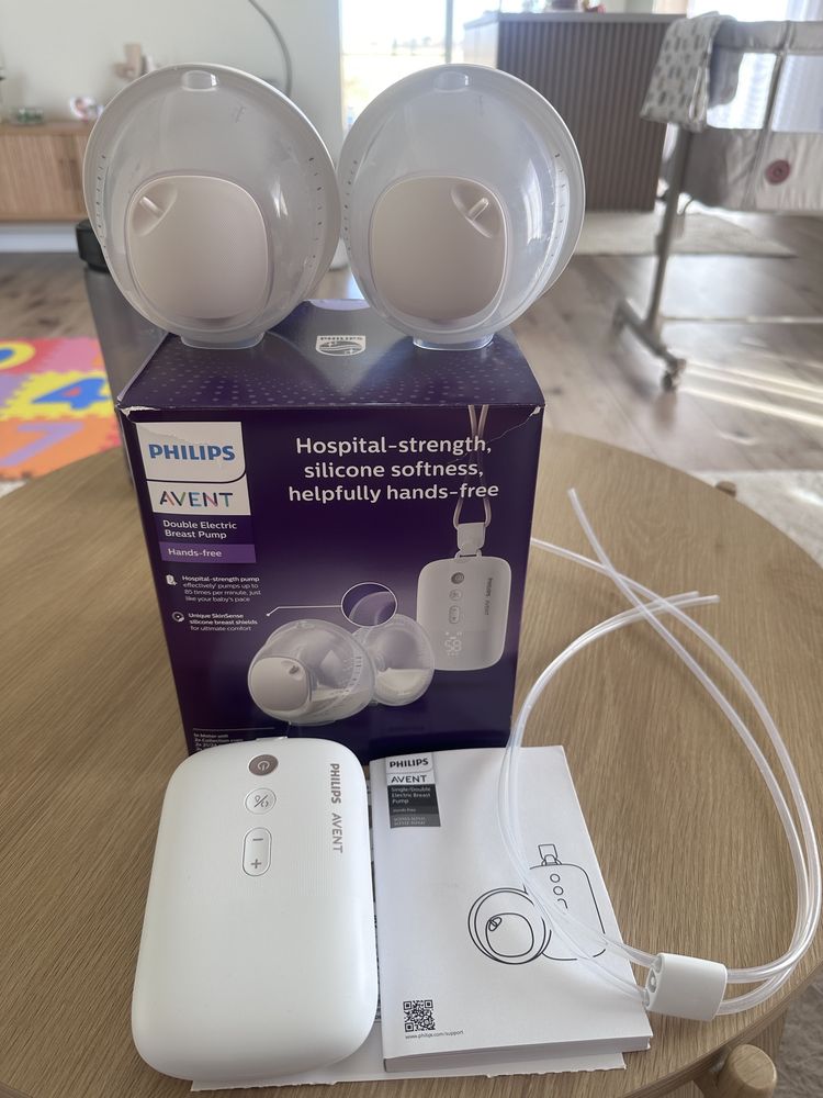 Pompă de muls electrică dublă Philips Avent Hands-Free – Ca nouă / Stare excelentă