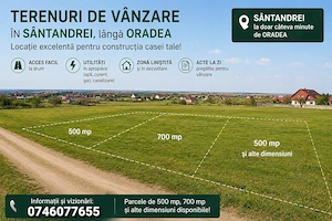 Terenuri in Santandrei pentru constructia de case