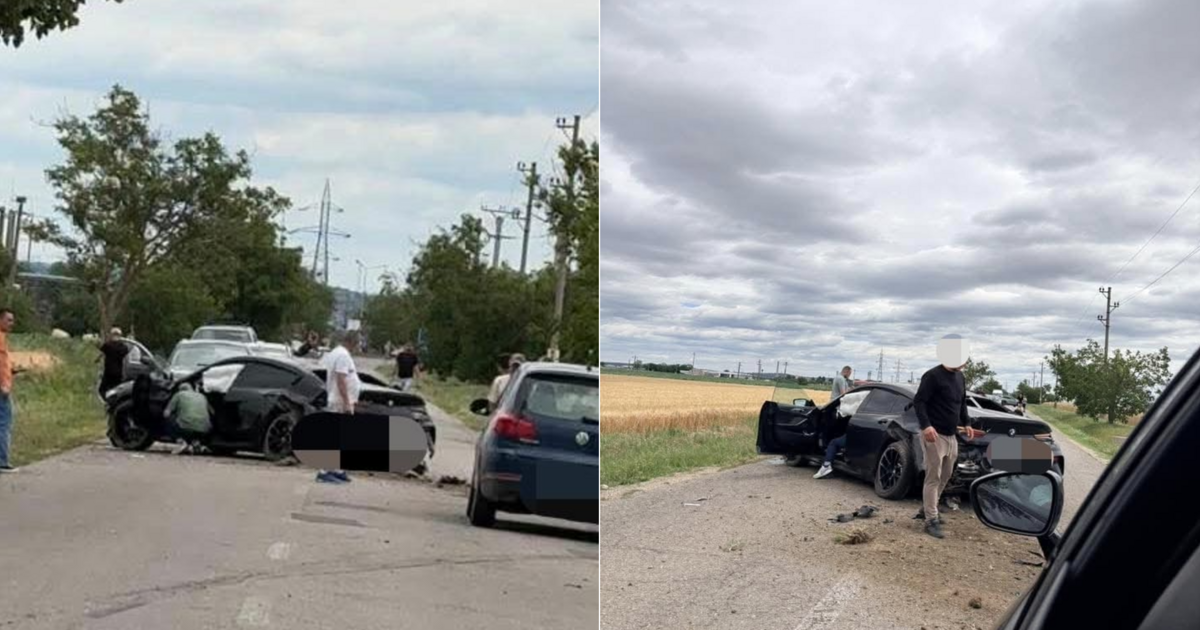 Accident între Sântandrei și Tărian. Un BMW a fost serios avariat în urma impactului