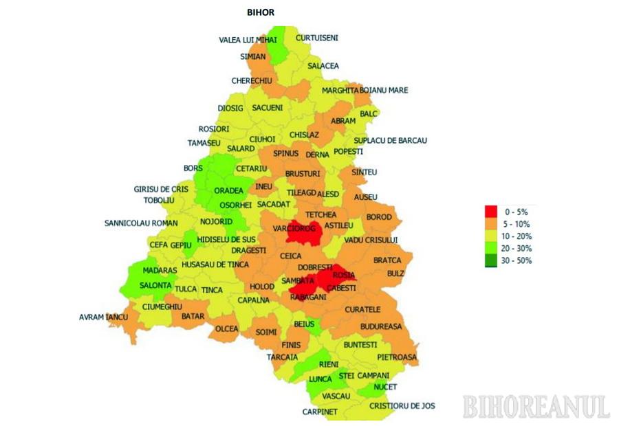 HARTA vaccinării anti-Covid în Bihor. Sântandrei, pe primul loc în top