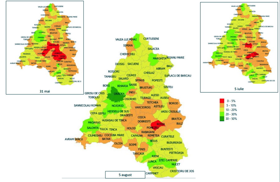 HARTA vaccinării anti-Covid în Bihor: Procentul depăşeşte 30% doar în Sântandrei şi în Oradea (DOCUMENT)