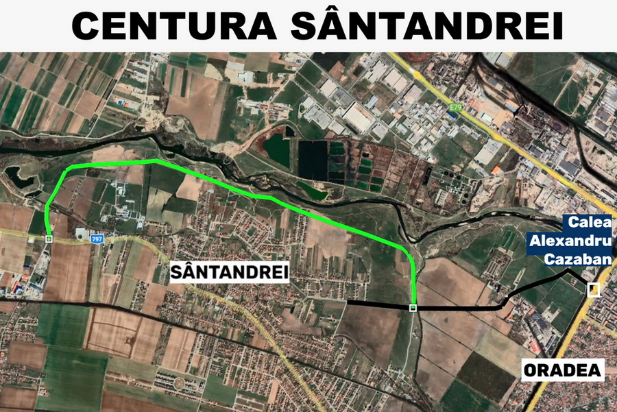 Se face şi centura Sântandrei: 4,9 kilometri, două giraţii şi un pod peste Peţa