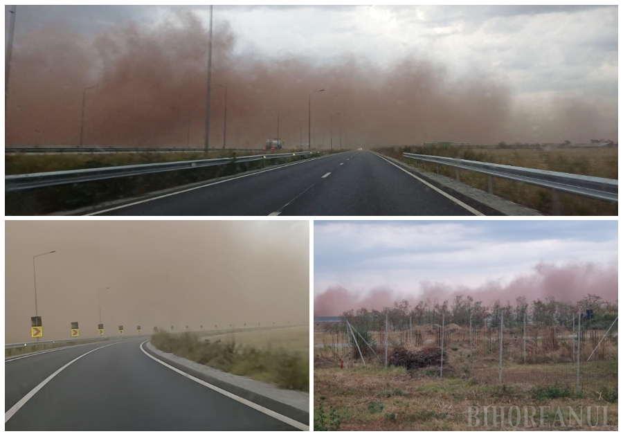 Fenomen bizar la Sântandrei: Nor de praf, vizibil de la kilometri depărtare (FOTO/VIDEO)