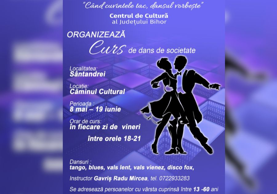 Cursuri de dans de societate la Sântandrei. Cine poate participa